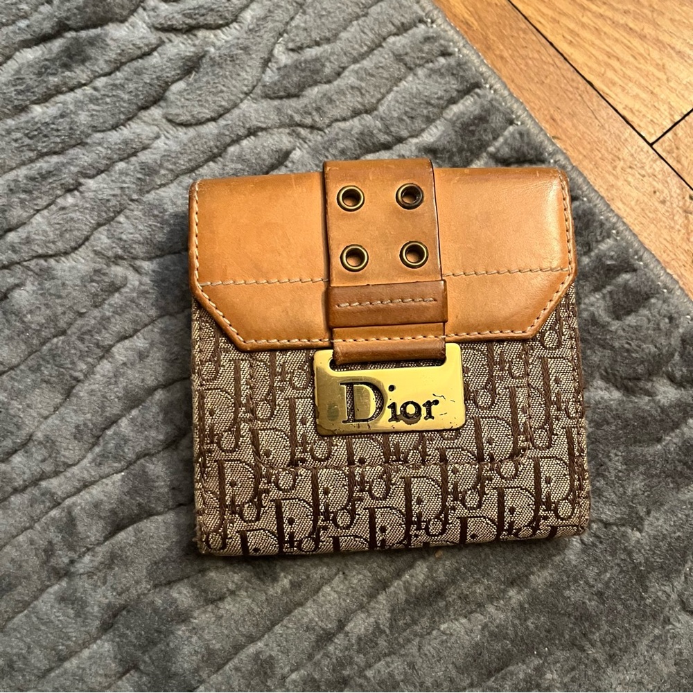 Vintage Dior Tank Trotter Logo Plate Bifold Wallet - Picture 1 of 9